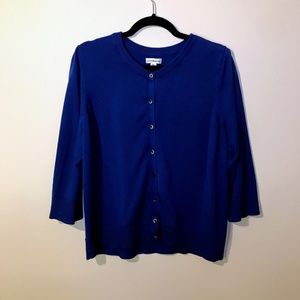 💍 Royal Blue 3/4 Button Down Cardigan XXL